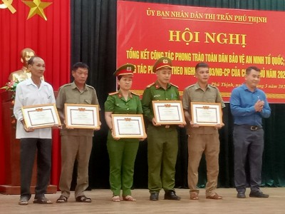 UBND thị trấn Phú Thịnh hội nghị tổng kết phong trào toàn dân bảo vệ an ninh tổ quốc